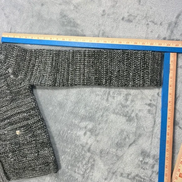 Gerard Darel Cardigan Women Size 2 Grey Excellent Wool Blend Gold Crest Buttons - Picture 14 of 16